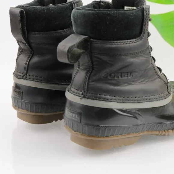 Sorel Womens Cheyenne Duck Boots Size 9 Waterproof Black Leather Lace Up Booties - Picture 3 of 10